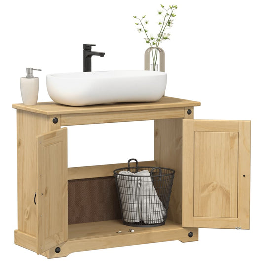 vidaXL Bathroom Sink Cabinet Corona 73x33x60 cm Solid Wood Pine
