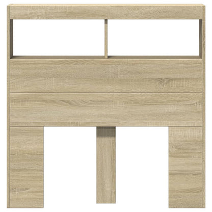 vidaXL Headboard Cabinet with LED Sonoma Oak 100x17x102 cm