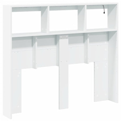 vidaXL Headboard Cabinet with LED White 120x17x102 cm