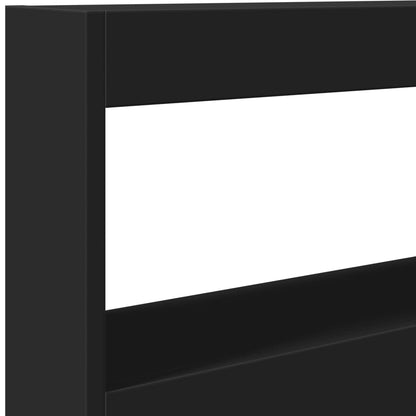 vidaXL Headboard Cabinet with LED Black 120x17x102 cm