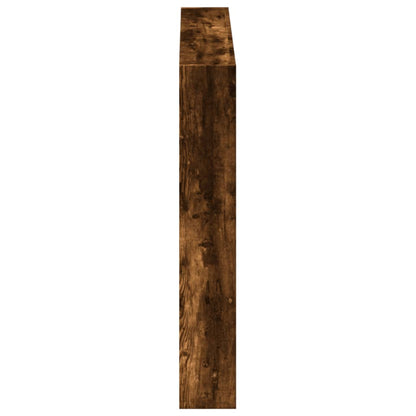 vidaXL Headboard Cabinet with LED Smoked Oak 120x17x102 cm