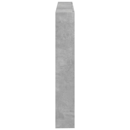 vidaXL Headboard Cabinet with LED Concrete Grey 140x17x102 cm