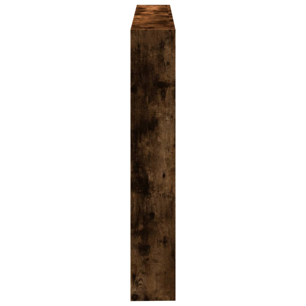 vidaXL Headboard Cabinet with LED Smoked Oak 140x17x102 cm