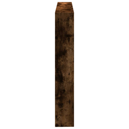 vidaXL Headboard Cabinet with LED Smoked Oak 140x17x102 cm