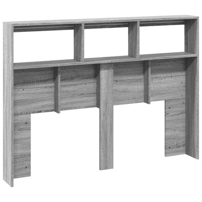 vidaXL Headboard Cabinet with LED Grey Sonoma 140x17x102 cm