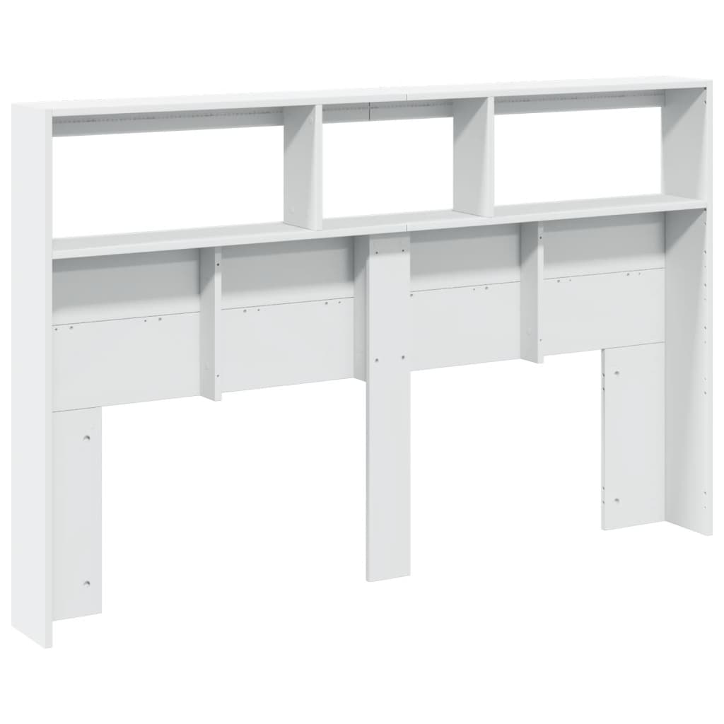 vidaXL Headboard Cabinet with LED White 160x17x102 cm