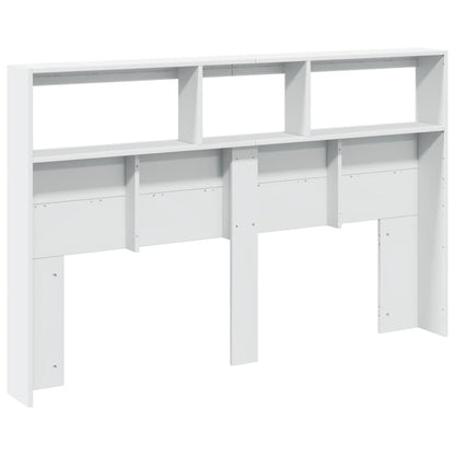 vidaXL Headboard Cabinet with LED White 160x17x102 cm