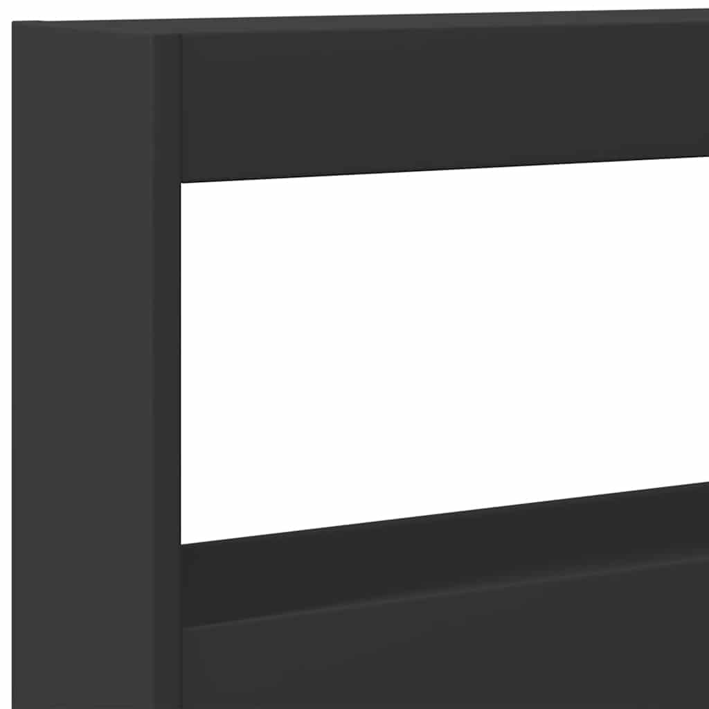 vidaXL Headboard Cabinet with LED Black 160x17x102 cm