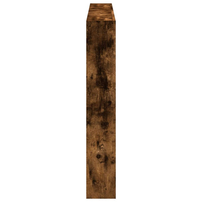 vidaXL Headboard Cabinet with LED Smoked Oak 160x17x102 cm
