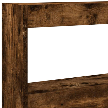 vidaXL Headboard Cabinet with LED Smoked Oak 180x17x102 cm