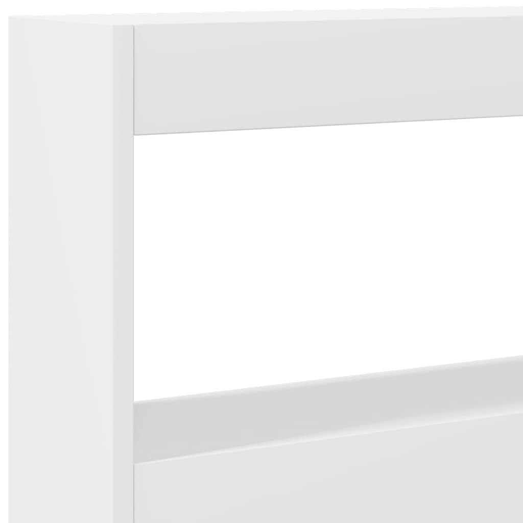 vidaXL Headboard Cabinet with LED White 200x17x102 cm