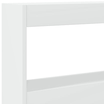 vidaXL Headboard Cabinet with LED White 200x17x102 cm