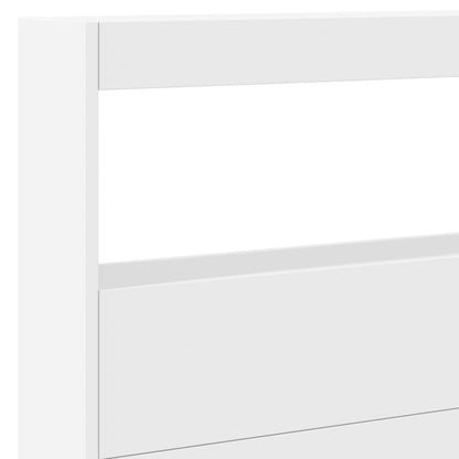vidaXL Headboard Cabinet with LED White 220x17x102 cm