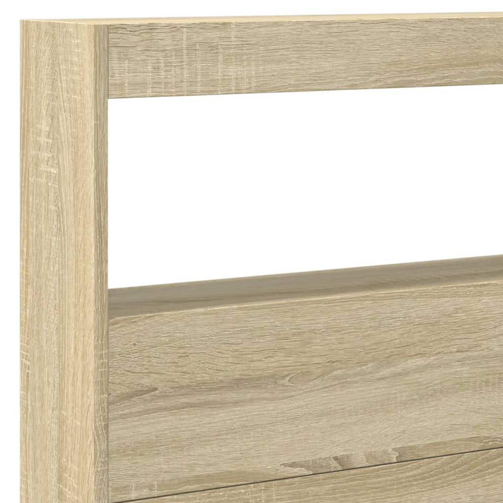 vidaXL Headboard Cabinet with LED Sonoma Oak 220x17x102 cm