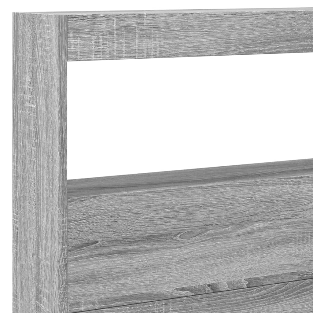 vidaXL Headboard Cabinet with LED Grey Sonoma 220x17x102 cm
