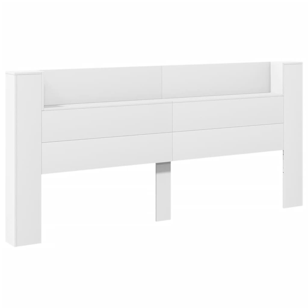 vidaXL Headboard Cabinet with LED White 220x16,5x103,5 cm