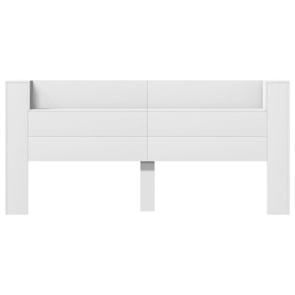 vidaXL Headboard Cabinet with LED White 220x16,5x103,5 cm