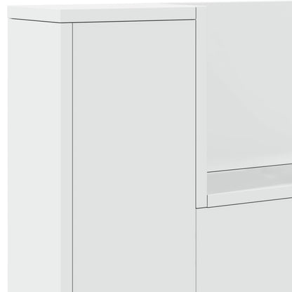 vidaXL Headboard Cabinet with LED White 220x16,5x103,5 cm