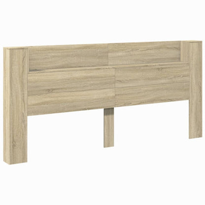 vidaXL Headboard Cabinet with LED Sonoma Oak 220x16,5x103,5 cm