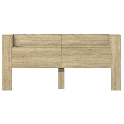 vidaXL Headboard Cabinet with LED Sonoma Oak 220x16,5x103,5 cm