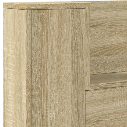 vidaXL Headboard Cabinet with LED Sonoma Oak 220x16,5x103,5 cm