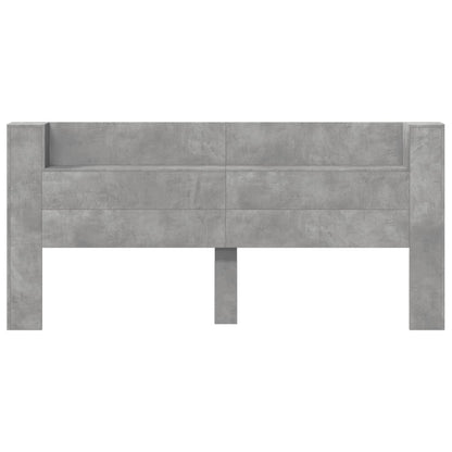 vidaXL Headboard Cabinet with LED Concrete Grey 220x16,5x103,5 cm