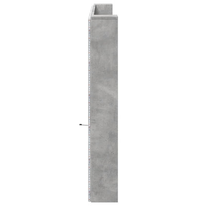 vidaXL Headboard Cabinet with LED Concrete Grey 220x16.5x103.5 cm