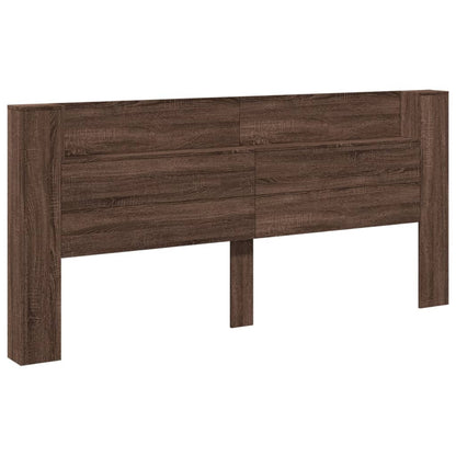 vidaXL Headboard Cabinet with LED Brown Oak 220x16,5x103,5 cm