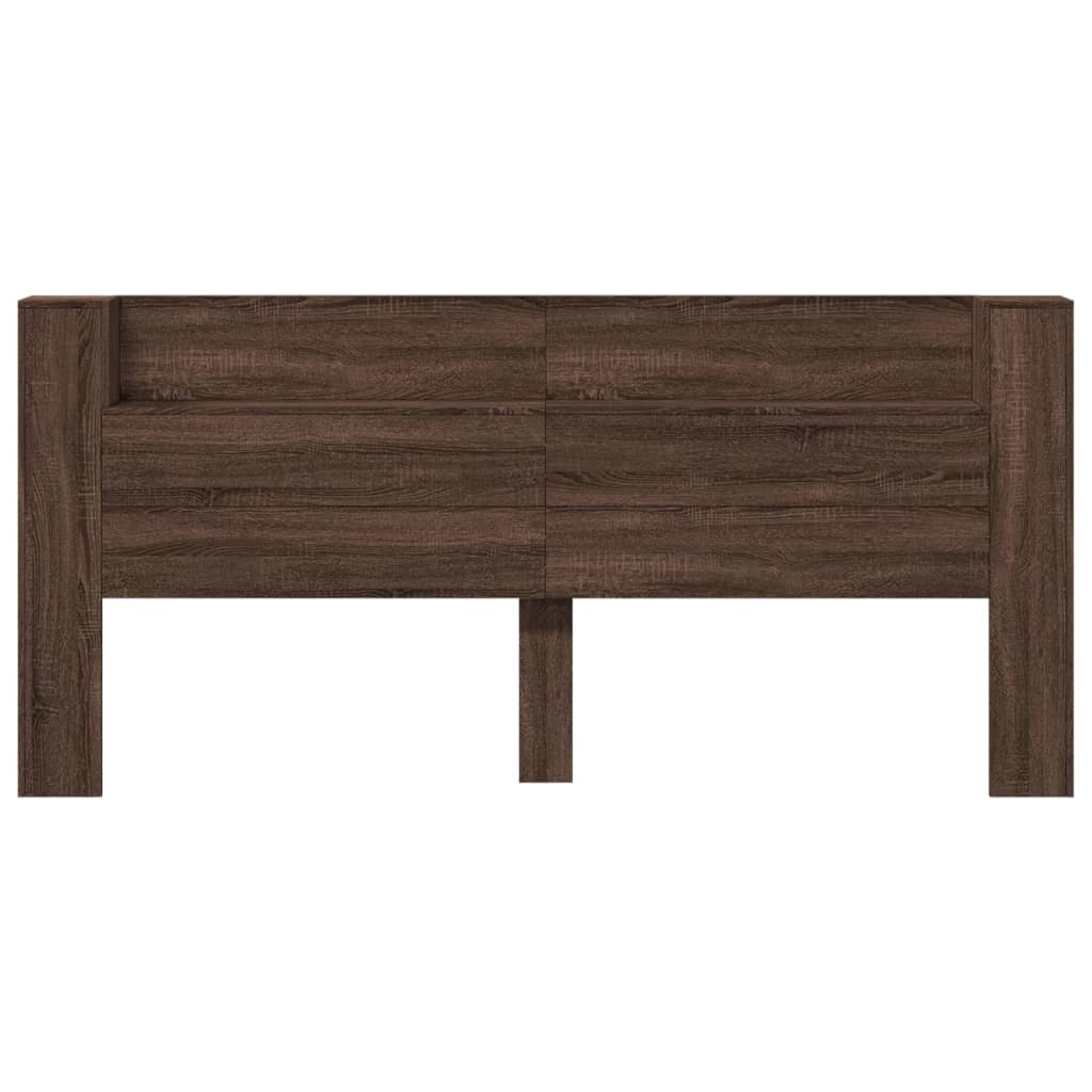 vidaXL Headboard Cabinet with LED Brown Oak 220x16,5x103,5 cm