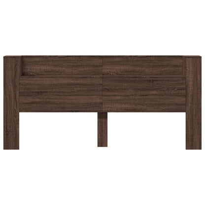 vidaXL Headboard Cabinet with LED Brown Oak 220x16,5x103,5 cm