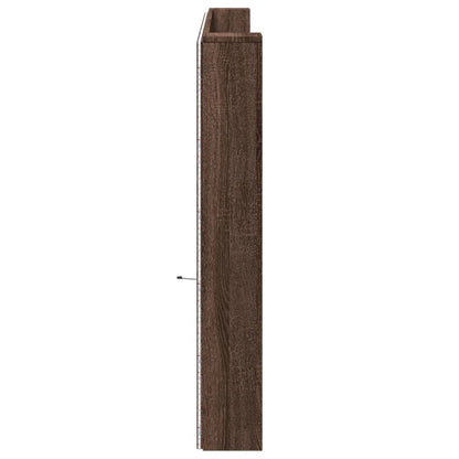 vidaXL Headboard Cabinet with LED Brown Oak 220x16,5x103,5 cm