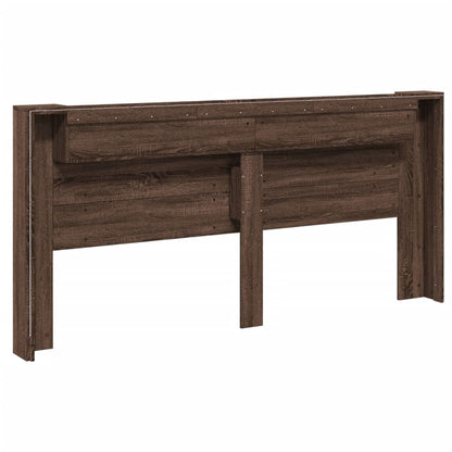 vidaXL Headboard Cabinet with LED Brown Oak 220x16,5x103,5 cm