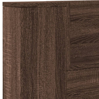 vidaXL Headboard Cabinet with LED Brown Oak 220x16,5x103,5 cm