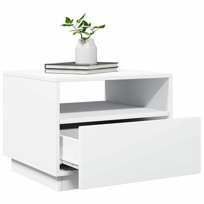 vidaXL Coffee Table with LED Lights White 50x49x40 cm