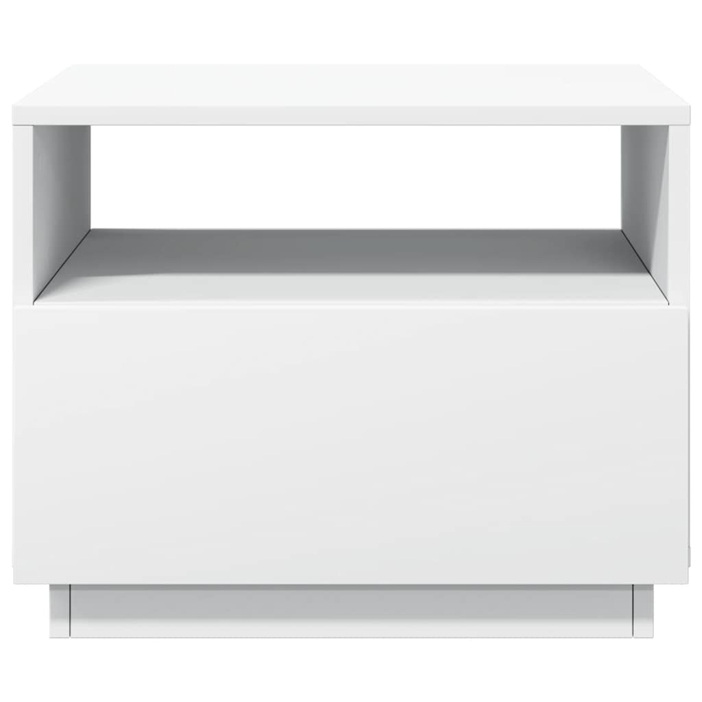 vidaXL Coffee Table with LED Lights White 50x49x40 cm
