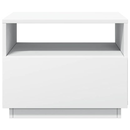 vidaXL Coffee Table with LED Lights White 50x49x40 cm