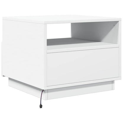 vidaXL Coffee Table with LED Lights White 50x49x40 cm