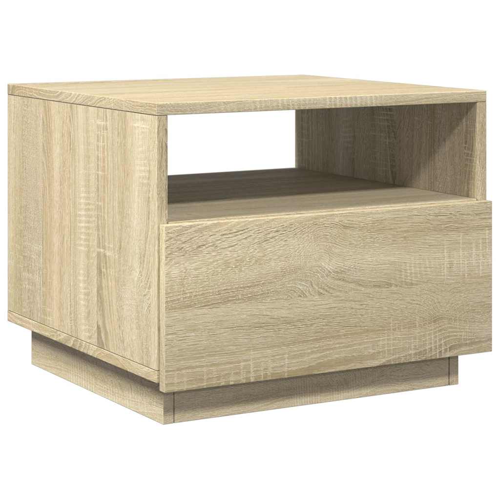 vidaXL Coffee Table with LED Lights Sonoma Oak 50x49x40 cm