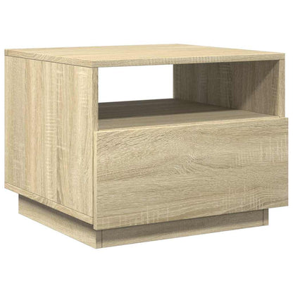 vidaXL Coffee Table with LED Lights Sonoma Oak 50x49x40 cm