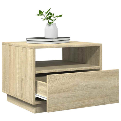 vidaXL Coffee Table with LED Lights Sonoma Oak 50x49x40 cm