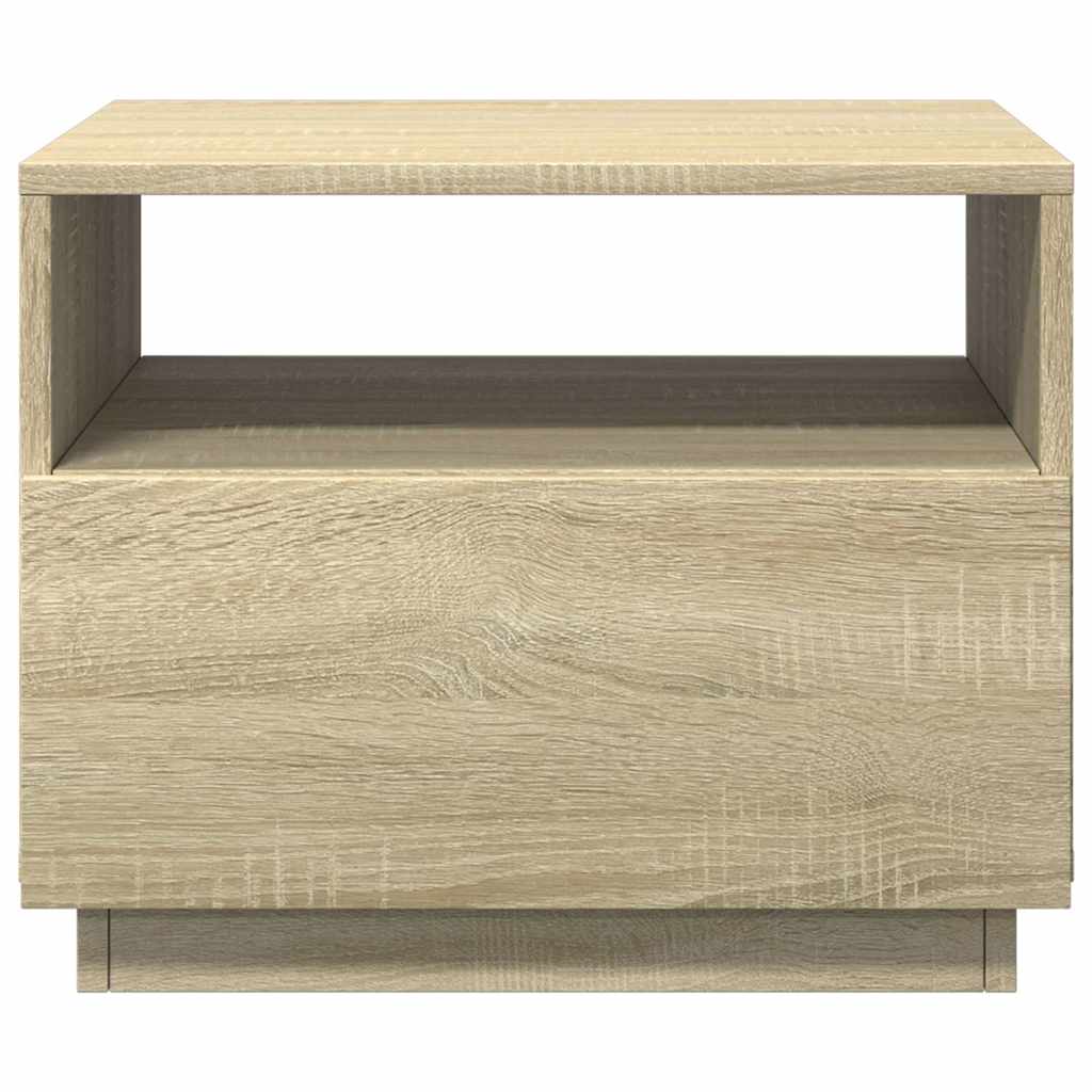 vidaXL Coffee Table with LED Lights Sonoma Oak 50x49x40 cm