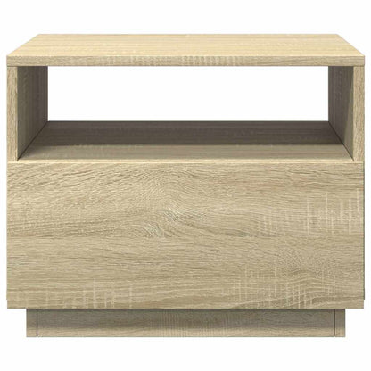 vidaXL Coffee Table with LED Lights Sonoma Oak 50x49x40 cm