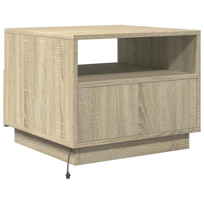vidaXL Coffee Table with LED Lights Sonoma Oak 50x49x40 cm
