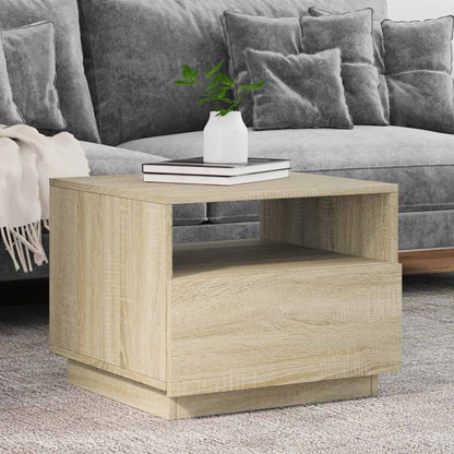 vidaXL Coffee Table with LED Lights Sonoma Oak 50x49x40 cm