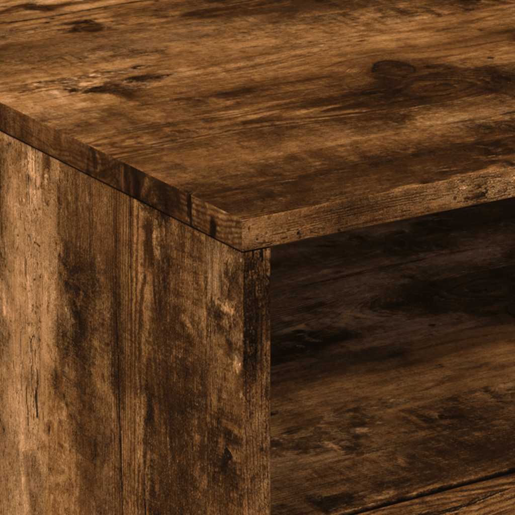vidaXL Coffee Table with LED Lights Smoked Oak 50x49x40 cm
