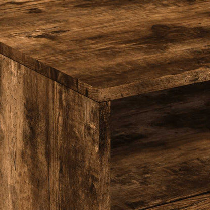 vidaXL Coffee Table with LED Lights Smoked Oak 50x49x40 cm