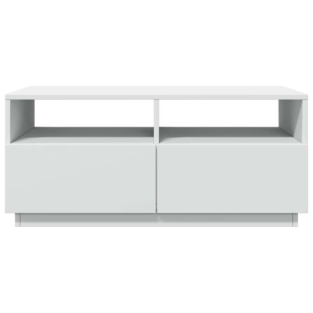 vidaXL Coffee Table with LED Lights White 90x49x40 cm