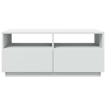 vidaXL Coffee Table with LED Lights White 90x49x40 cm