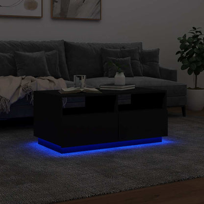 vidaXL Coffee Table | Black | Engineered wood | 90 cm x 49 cm x 40 cm