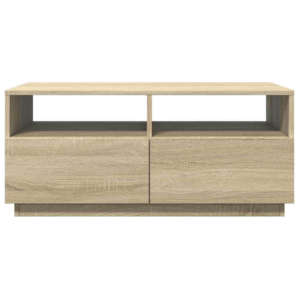 vidaXL Coffee Table with LED Lights Sonoma Oak 90x49x40 cm